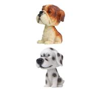 Lurrose 2pcs Resin Shaking Head Dog Bobblehead Ornaments for Car Dashboard, Cute Mini Pet Models with Nod and Wiggle, Car Interior Accessories for Women’s Vehicle Decoration