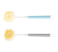 Lurrose 2pcs Retractable Loofah and Back Brush with Soft Bristles, Extendable Long Handle Bath Scrubber for Exfoliating and Applying Suntan Lotion, for Sensitive Skin and Back Care