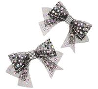 Lurrose 2pcs Rhinestone Bow Shoe Charms Mesh Decoration Delicate Eye-catching Design Stand out Party Accessories for Women Ladies Shoes
