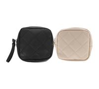 Lurrose 2pcs Small Feminine Hygiene Organizer Sanitary Napkin and Tampon Storage Bag with Portable Pu Material Square Design for Travel and Backpack Use by Women