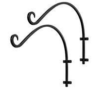 Lurrose 2pcs Small Iron Hanging Basket Bracket Hook for Flower Basket Holder, Outdoor Hand-Forged Plant Hanger Rack for Hanging Planters, Lanterns, Wind Chimes in Garden and Patio