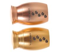 Lurrose 2pcs Small Pet Cremation Urns Metal Paw Print Ashes Holders Puppy Dog Memorial Keepsake Boxes Compact Pet Funeral Urns for Lasting Tribute