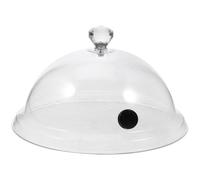 Lurrose 2Pcs Smoking Cloche Dome Cover Clear Acrylic Infuser Accessory Lid for Smoker Smoking Infusion Plates Bowls and Glasses (21X21X10CM), Transparent