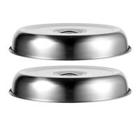 Lurrose 2Pcs Stainless Steel Food Covers 9.45In Round Metal Dome Plate Covers for Steak Bacon Grilled Sandwiches Indoor Outdoor Heat Retention and Freshness