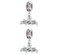 Lurrose 2pcs Sterling Silver Halloween Spider Pendant with Cubic Zirconia Fashionable Insect Charm for Bracelet and Necklace Jewelry Making Stylish Creepy Crawly Design Accessories