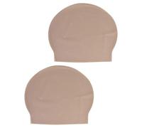 Lurrose 2pcs Stretchable Skin Colour Latex Bald Cap for Men and Women, Comfortable Reusable Bald Head Cover for Cosplay, Professional Makeup Sessions, Halloween and Theatrical Performances