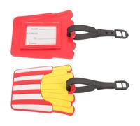 Lurrose 2pcs Suitcase Tag Id Identifier Cute PVC Luggage Name Tag Providing Security for Personal Information Travel Use with Styles of Luggage French Fries Cartoon Shape