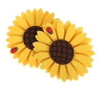 Lurrose 2pcs Sunflower Curtain Binding Clips Tiebacks Yellow Clip Type Buckle for Drapes Home Window Treatment Accessories