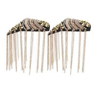 Lurrose 2pcs Tassel Epaulettes Tassel Shoulder Chain Shoulder Jewelry for Women Golden Vintage Classic High Gloss Appearance Versatile for Events Like Dinners and Weddings