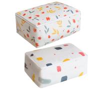 Lurrose 2pcs Thickened Quilt Storage Bags with Dustproof Zipper, Large Capacity Clothes and Bedding Organizer for Home, Practical Underbed Storage for Duvets and Blankets, Geometric