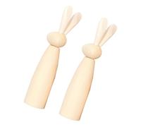 Lurrose 2pcs Unfinished Wood Rabbit Graffiti Wood Rabbit for DIY Khaki Color DIY Painting Coloring Craft Decor for Decorate Your Home