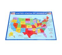 Lurrose 2pcs Usa Map Wall Posters 14x19.5 Inch (50x35 Cm) Educational Geography Maps for Classroom Learning and Home Decoration