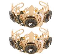 Lurrose 2pcs Vintage Chinese Hair Pin Stick with Taichi Pattern Lightweight Alloy Unisex Hair Accessories for Spiritual Gatherings and Theme Parties Classic Wuxia Style Crown