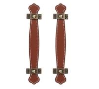 Lurrose 2pcs Vintage Drawer Pulls: Pu Leather Handles with Screws for Cabinets Dressers & Trunks - Cabinet Hardware for Home Decoration