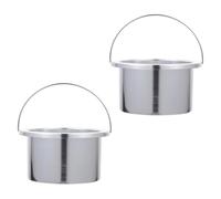 Lurrose 2pcs Wax Melting Inner Pot 100mm Aluminum Waxing Bowl Container Replacement for Hair Removal Wax Warmer Practical Heat Melting Accessory for Salon and Home Use