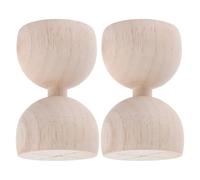 Lurrose 2pcs Wooden Staircase Post Caps with Hourglass Carved Column Tops, 6x10cm Decorative Finials for Vintage Home Stair Railing and Fence Posts