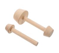 Lurrose 2pcs Wooden Tart Tamper Set Double-Sided Pastry Dough Pressers Natural Wood Baking Tools for Egg Tart Mold Mini Dessert DIY Kitchen Accessories
