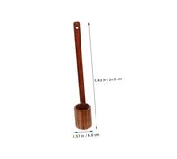 Lurrose 2pcs Wooden Wine Ladle Long Handle Soy Sauce Dipper Spoon Vintage Pouring Scoop for Kitchen Bar Restaurant Serving with Ergonomic Grip and Flat Bottom Design