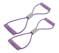 Lurrose 2pcs Workout Resistance Band, Fitness Stretching Band, 8-shape Arm Exerciser, Purple Latex Pet, High Elasticity, for Beginners and Women, Yoga Travel