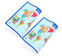 Lurrose 2pcs World Map Posters for Wall Writing Pattern on Lightweight UV Paper, Creative Design Educational Posters for Preschool Education and Early Learning