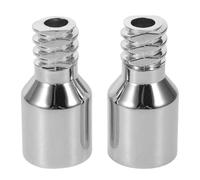 Lurrose 2Pcs Zinc Alloy Threaded Tip Replacement for Push Broom Handle, Extension Pole Adapter for Mop and Cleaning Tools, Sturdy Threaded Handle End Connector for Window and Curtain