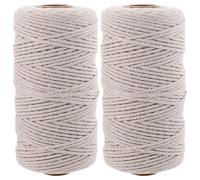 Lurrose 2rolls Cotton Cooking Twine Kitchen String for Meat Packing and Baking Temperature Resistant Butchers Twine for Roasting Trussing and Food Preparation