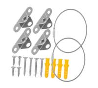 Lurrose 2sets Heavy Duty Wall Anchors Tip Furniture Safety Straps Earthquake Secure Mount Steel Stabilizers for Bookshelves Cabinets Childproof Protection Prevention