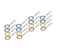 Lurrose 2sets Lost Phone Lanyard with Finger Ring Multi Functional Metal Strap for Keys Id Cards and More Black Blue Yellow Red Durable and Comfortable Tether for Daily Use 8pcs*2