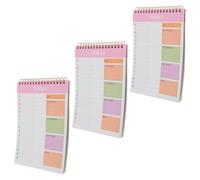 Lurrose 3 Books Time Management Notebook Planner and Habit Tracker 5.5"x8.7" A5 Spiral Binding 52 Tear-off Sheets Portable Comprehensive Planning Tool for Travel and Work Students