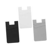 Lurrose 3 pcs Sticky Phone Wallet Multi Silicone Adhesive Credit Card Holder for Mobile Phones Grey Protects Cards from Damage Fit for Various Models