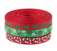 Lurrose 3 Rolls Christmas Ribbon: Christmas Ribbon for Present Wrapping Crafting and Seasonal Decorations Festive and Xmas Wrapping for Crafts DIY Holiday Decorations