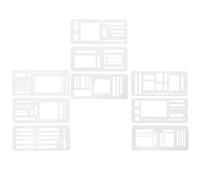 Lurrose 3 Sets Journal Stencils Planner Template Set Plastic Reusable Record Stencil Templates for Daily Planning Scrapbooking DIY Craft Supplies