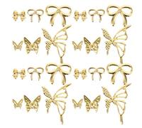 Lurrose 300pcs Butterfly Nail Charms: Luxury Bowknot Decorations Ornaments for DIY Manicure Party Wedding and Daily Nail Art Accessories