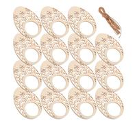 Lurrose 30pcs Easter Napkin Buckles Egg-Shaped Wooden Plaques DIY Blank Smooth Sturdy Surface Assorted Color Elegant Napkin Holder Decor for Holidays and Spring