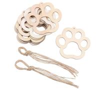 Lurrose 30pcs Eco-Friendly Wooden Pendants with Holes, Hanging Craft Decor Wood Slices Set with 30pcs Cotton Ropes for DIY Ornaments and Christmas Decorations