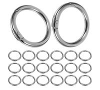 Lurrose 30pcs Metal Spring Snap Clip O Rings 1 Inch Round Key Ring Clips with 0.8 Inch Inner Diameter Metal Buckle Clasps for DIY Crafting Purse and Dog Leash Use