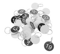 Lurrose 30pcs Number Tags with Metal Split Rings - Plastic Numbered Keychain Labels 1-30 for Coat Check, Locker Identification, and Queue Management in Schools and Restaurants