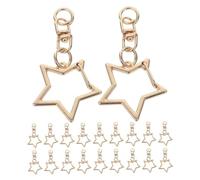 Lurrose 30PCS Star Shaped Keychain Clips with Swivel Lobster Claw Clasps Zinc Alloy Key Ring Accessories for DIY Jewelry Making Stylish Five-point and Figure Eight Star Designs for