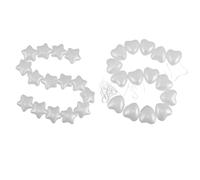 Lurrose 30pcs White Plastic Star and Heart Shape Beads with Pre-drilled Hole and Easy to Thread Design, for Garlands and Jewelry Making, Elegant and Romantic Decorations for Birthday
