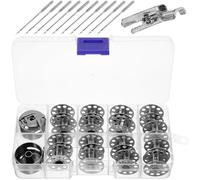 Lurrose 31pcs Metal Bobbins Sewing Machine Bobbin Case Set Replacement Thread Spools for Household and Industrial Use Portable Sewing Accessories for Stitching and Craft