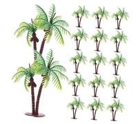 Lurrose 36pcs Miniature Coconut Palm Trees for DIY Landscape Crafts Plastic Mini Palm Tree Models Compact Lightweight Dollhouse Scenery Supplies for Aquarium Fairy Garden Micro Landscape