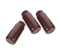 Lurrose 3pcs 500ml Refillable Plastic Sample Bottles with Lid, Dark Color Small Medicine and Reagent Containers for Travel, Laboratory, and Personal Care Storage