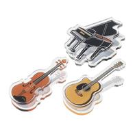 Lurrose 3pcs Acrylic Piano Music Sheet Holder Clips, Plastic Page Clips for Piano Guitar Violin, Music Score Page Holders for Teachers and Students