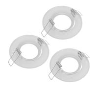 Lurrose 3pcs Adjustable Mr16 Gu10 Spotlight Mounting Frames in White Iron, Multi-Bulb Compatible Recessed Light Fixture Brackets with User-Friendly Installation for Professional Installers