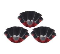 Lurrose 3Pcs Carbon Steel Egg Tart Mold Set, Non-Stick Multi-Function Tart and Pudding Baking Molds, Flower-Shaped Cake and Muffin Pans for Household Use