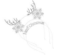 Lurrose 3pcs Christmas Headband for Women Silver Alloy Antler and Snowflake Design with Shiny Embellishment, Festive Headwear Adding Christmas Party Atmosphere for Occasions