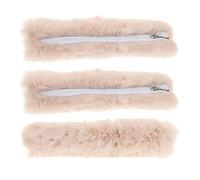 Lurrose 3pcs Faux Fur Shoulder Strap Pads for Bags, Soft Polyester Replacement Strap Covers with Quick Installation, for Outdoor Activities and Cold Weather, Khaki Colour Accessories