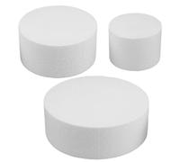 Lurrose 3pcs Foam Cake Dummies 4/6/8 Inch White round Fake Cakes for Decorating Practice DIY Modeling Foam Circles for Wedding and Birthday Display