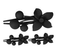 Lurrose 3pcs French Flower Hair Clips for Women in Black Abs Material, Not Easily Deformed, Securely Hold Hair, Elegant Style for Banquets and Parties