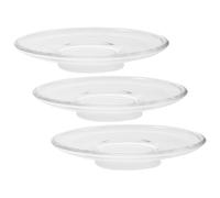 Lurrose 3pcs Glass Tea Saucers 9x9cm Round Teacup Coasters Decorative Glass Plates for Coffee, Snacks, and Tea Serving Trays